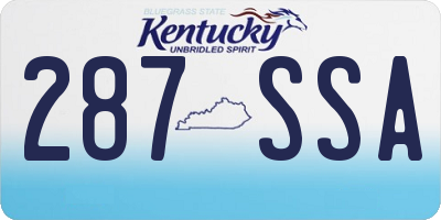 KY license plate 287SSA