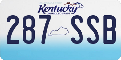 KY license plate 287SSB