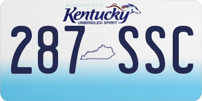 KY license plate 287SSC