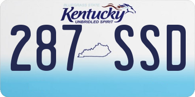 KY license plate 287SSD