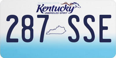 KY license plate 287SSE
