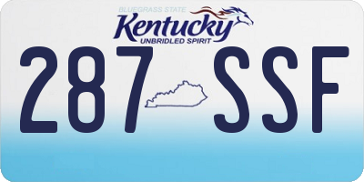 KY license plate 287SSF