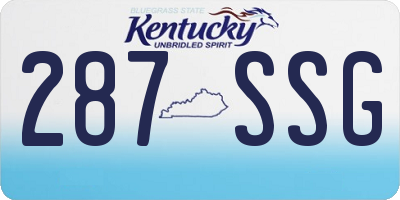 KY license plate 287SSG