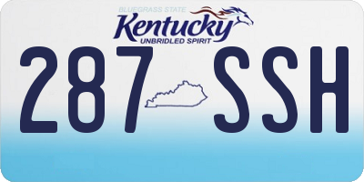 KY license plate 287SSH