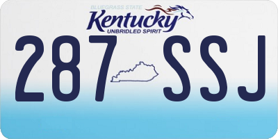 KY license plate 287SSJ
