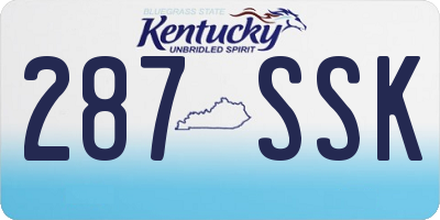 KY license plate 287SSK