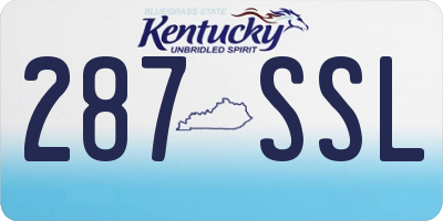 KY license plate 287SSL