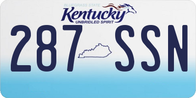 KY license plate 287SSN