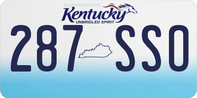 KY license plate 287SSO
