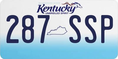 KY license plate 287SSP