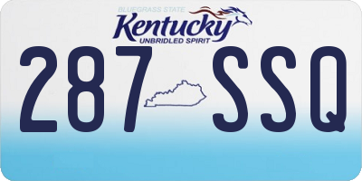 KY license plate 287SSQ