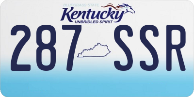 KY license plate 287SSR