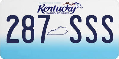 KY license plate 287SSS