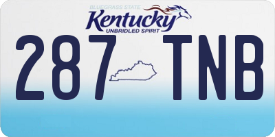 KY license plate 287TNB
