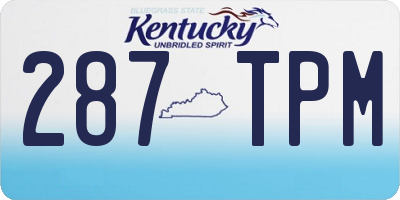 KY license plate 287TPM