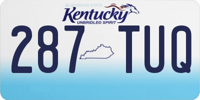 KY license plate 287TUQ
