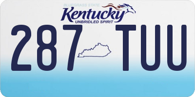 KY license plate 287TUU