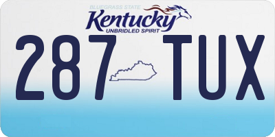 KY license plate 287TUX