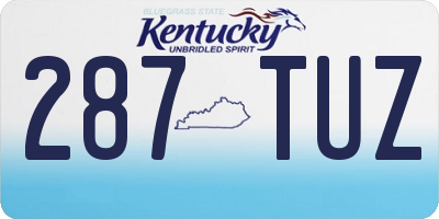 KY license plate 287TUZ