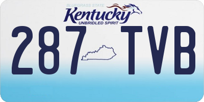 KY license plate 287TVB