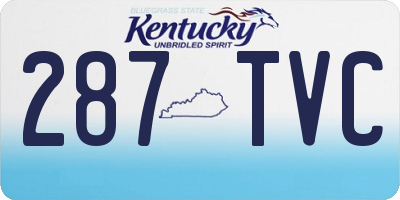 KY license plate 287TVC