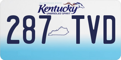 KY license plate 287TVD