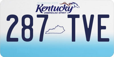 KY license plate 287TVE