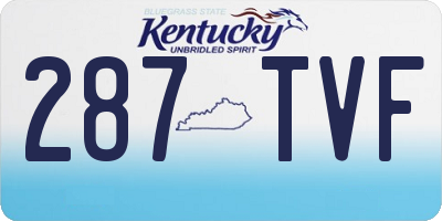 KY license plate 287TVF