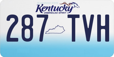 KY license plate 287TVH
