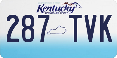 KY license plate 287TVK
