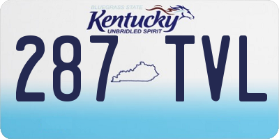 KY license plate 287TVL