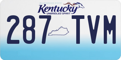 KY license plate 287TVM