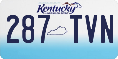 KY license plate 287TVN