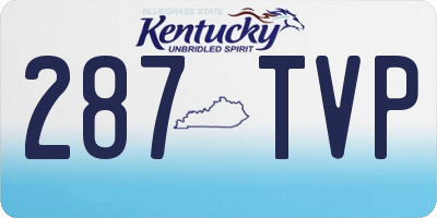 KY license plate 287TVP