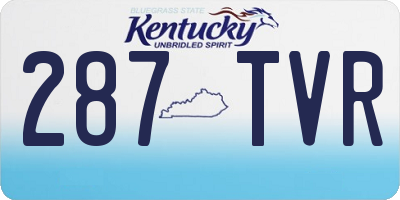 KY license plate 287TVR