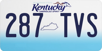 KY license plate 287TVS
