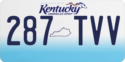 KY license plate 287TVV