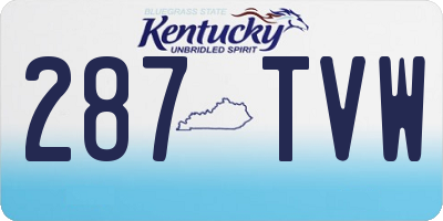 KY license plate 287TVW