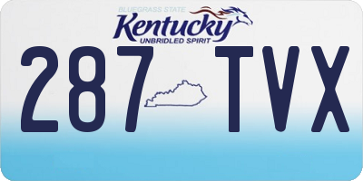 KY license plate 287TVX