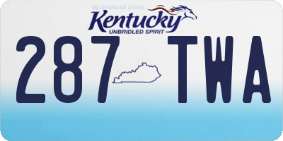KY license plate 287TWA