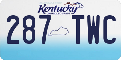 KY license plate 287TWC