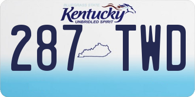 KY license plate 287TWD