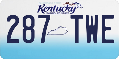 KY license plate 287TWE