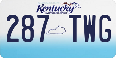 KY license plate 287TWG