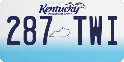 KY license plate 287TWI