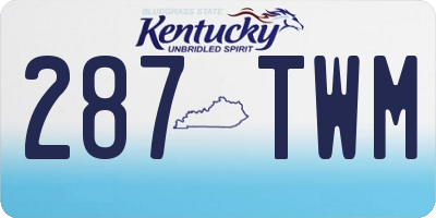 KY license plate 287TWM