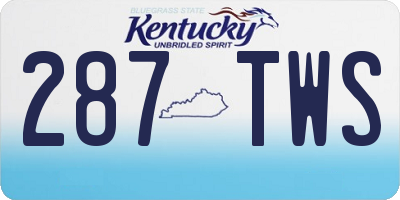 KY license plate 287TWS