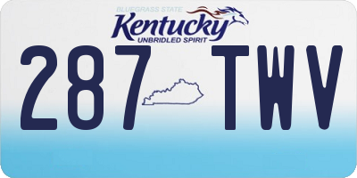 KY license plate 287TWV
