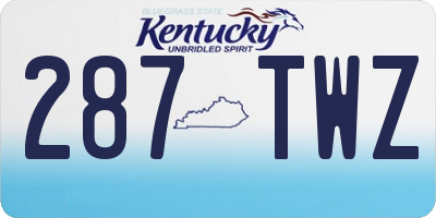 KY license plate 287TWZ