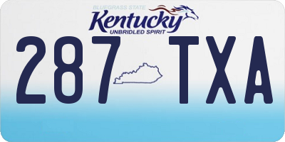 KY license plate 287TXA